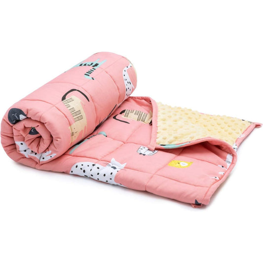 Pink Cat Double-Sided Kids  Weighted Blanket