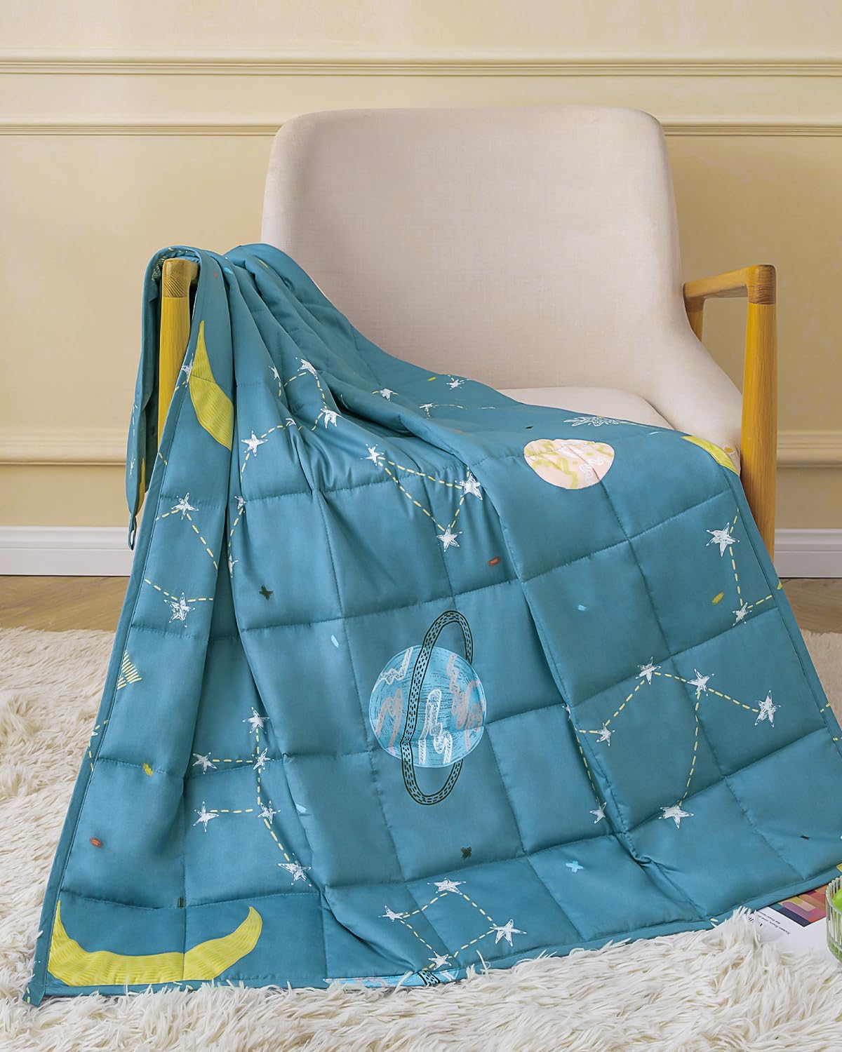 Warm, soft and breathable moon and stars Kids  weighted blanket