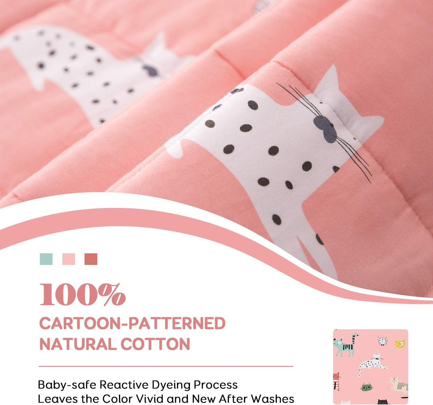 Pink Cat Double-Sided Kids  Weighted Blanket