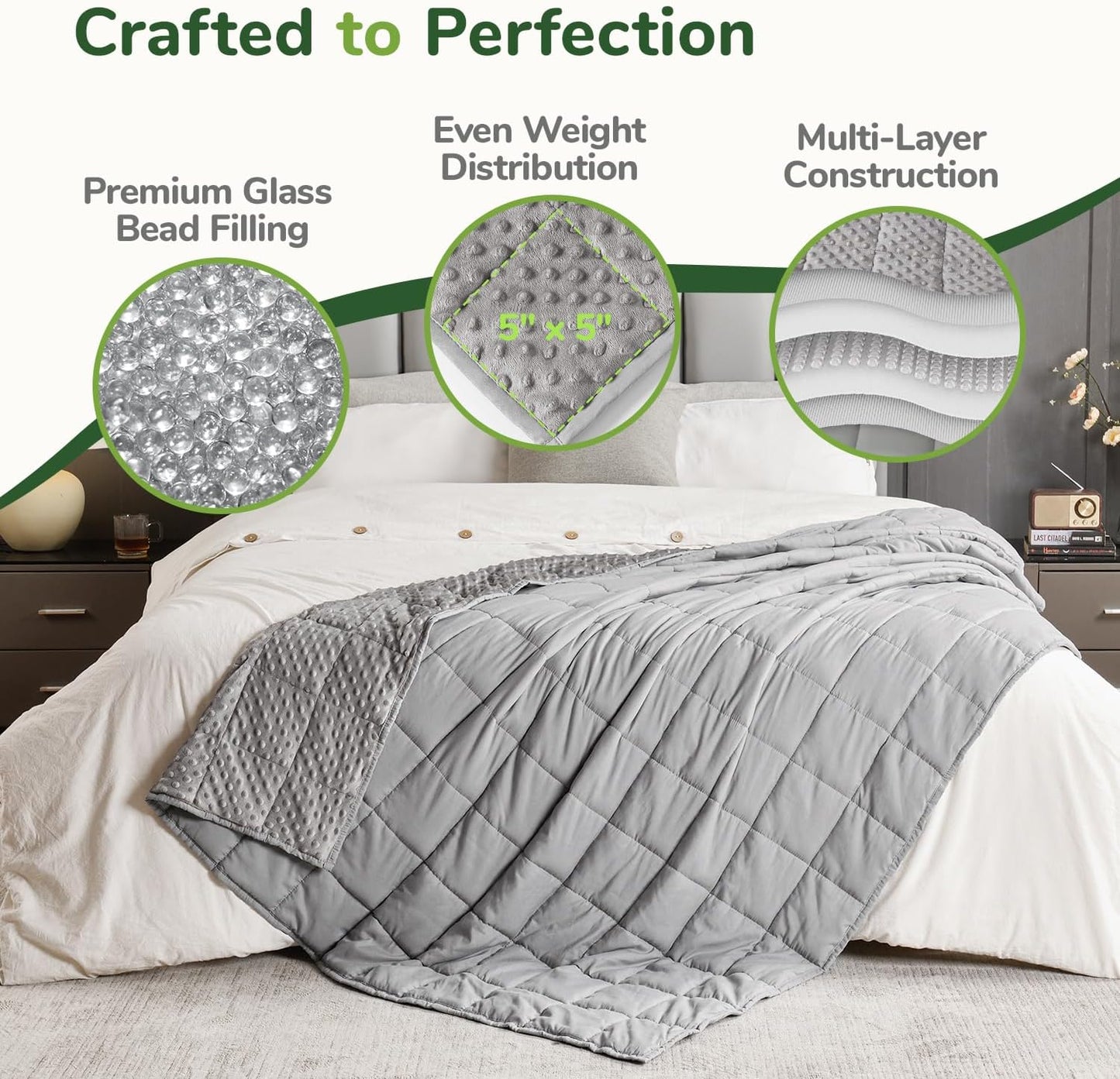 Soft and breathable adult weighted blanket